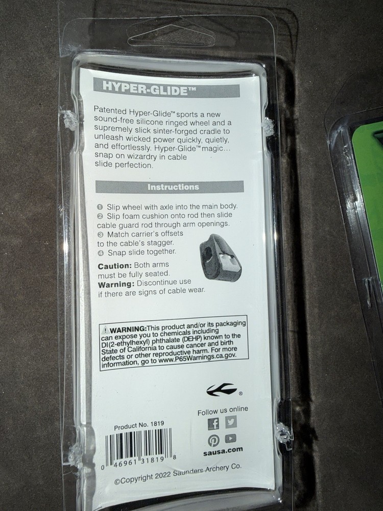 Saunders Hyper Glide Slide for Archery 3/8" Lightweight Sliding Cable, Black
