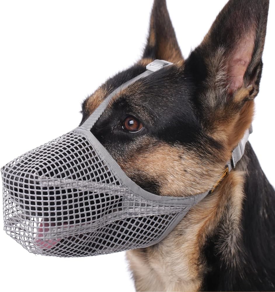 Dog Muzzle, Patented Mesh Muzzles for Small Medium Lar Dogs,
