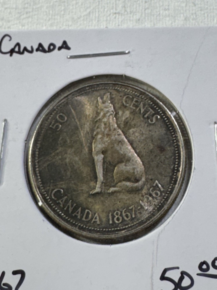 1967 Canada 50 Cents Howling Wolf