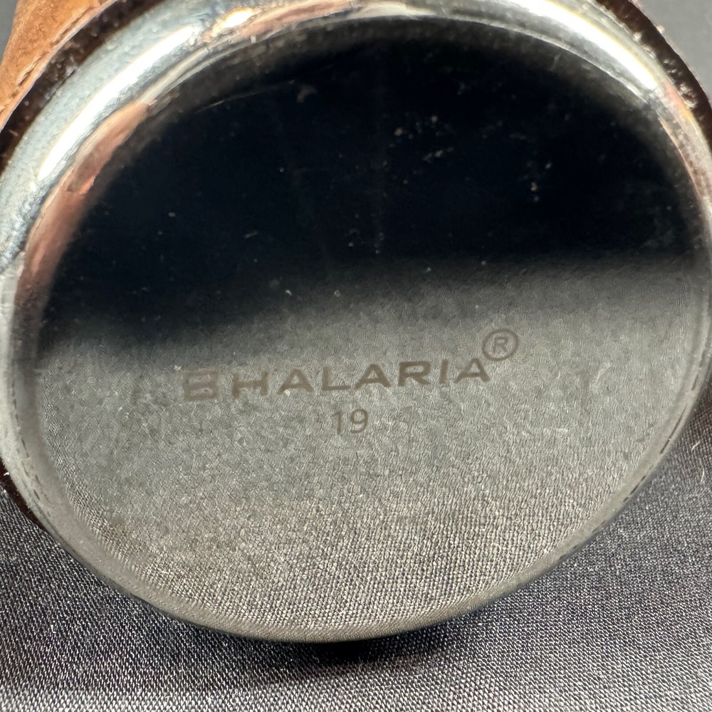 BHALARIA Cocktail Shaker Brown Leather Wrap - Stainless - NICE!