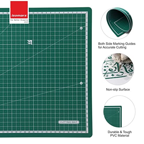 12" Quilting Ruler Acrylic + A3 Self Healing Cutting Mat Patchwork Set