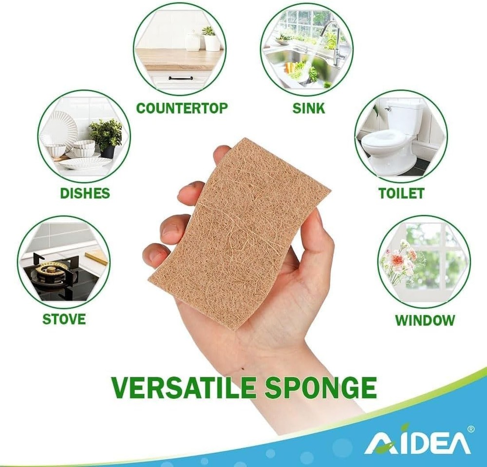 Natural Non Scratch Kitchen Sponge - Brown - 24 Count
