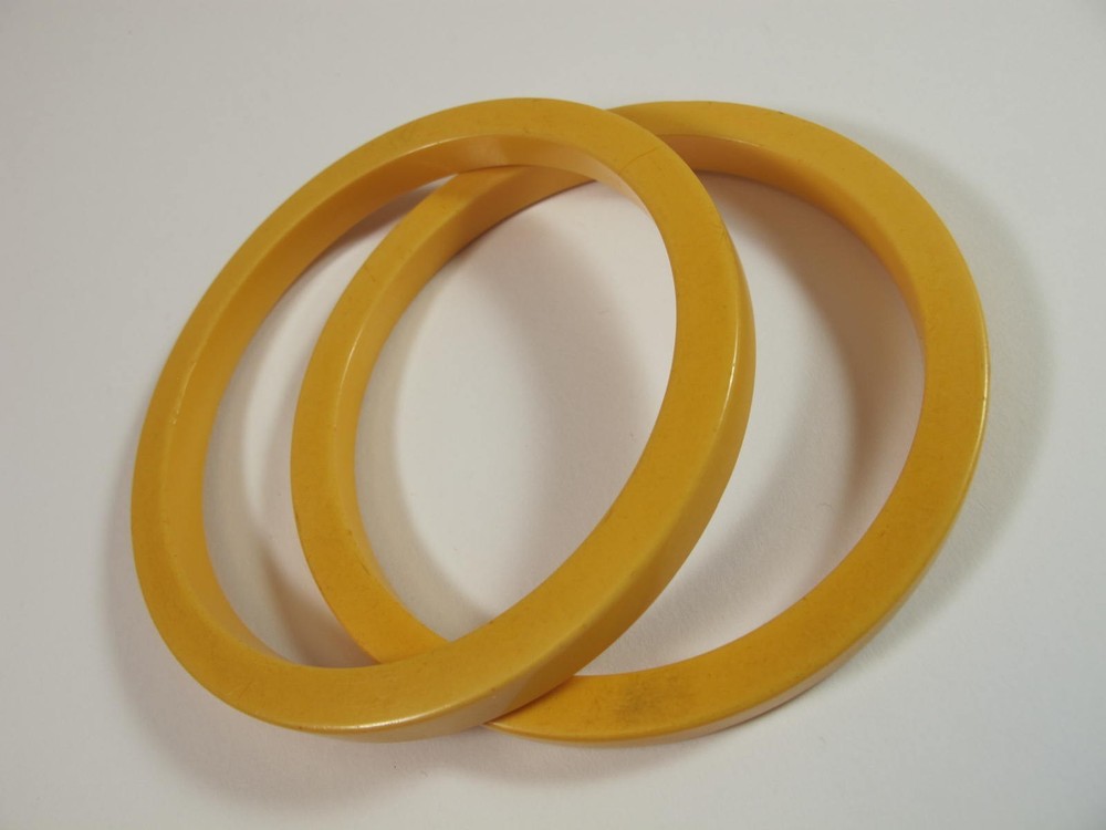 pair of light butterscotch tested bakelite bangle bracelets