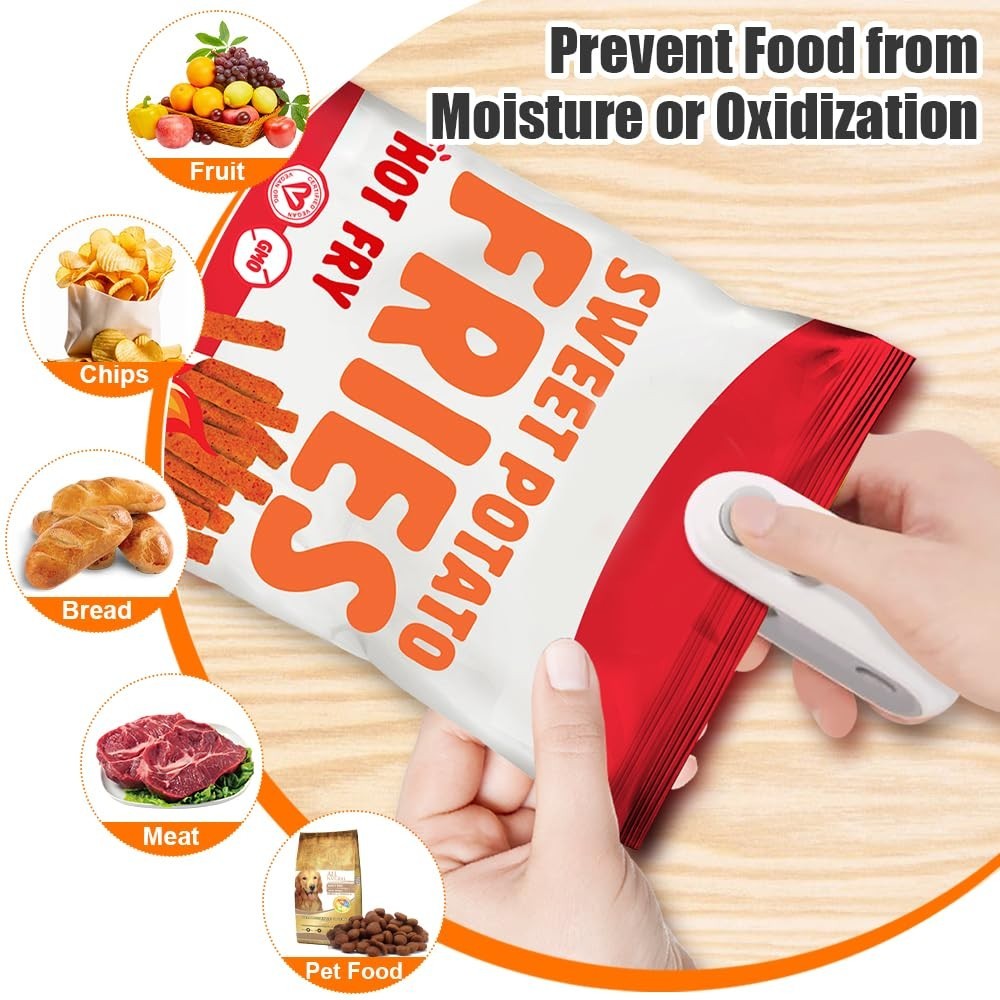Mini 2-in-1 Snack Heat Sealer, Cutting Portable Food Sealer for Snack Sealing