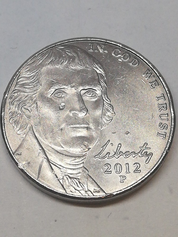 2012 P Jefferson Nickel Five Cent USD Error Coin Multiple Die Chips & Cracks