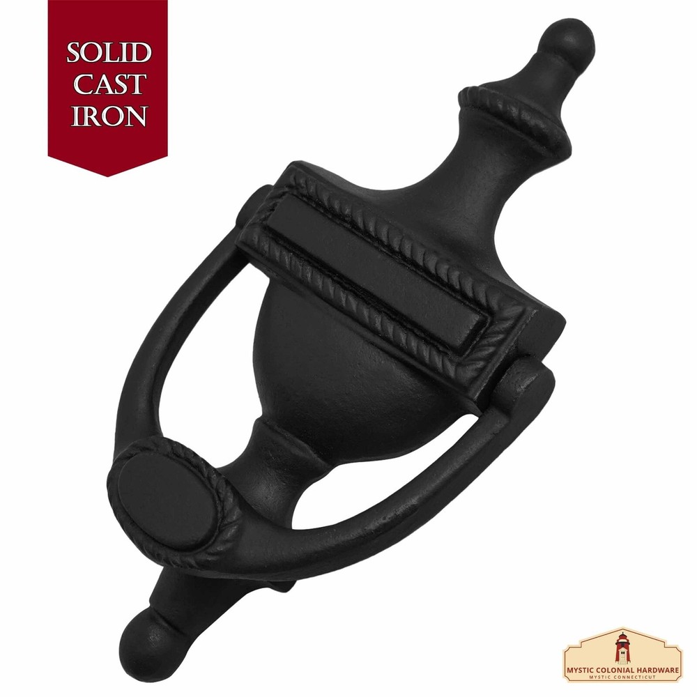 Door Knocker Decorative Traditional Roped Style Classic Hardware Accessory Black
