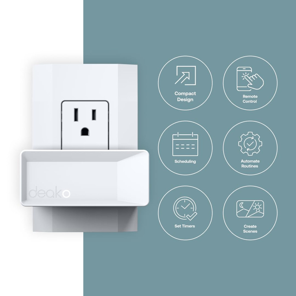 Smart Plug for Alexa & Google Assistant, 15A Remote Control, White