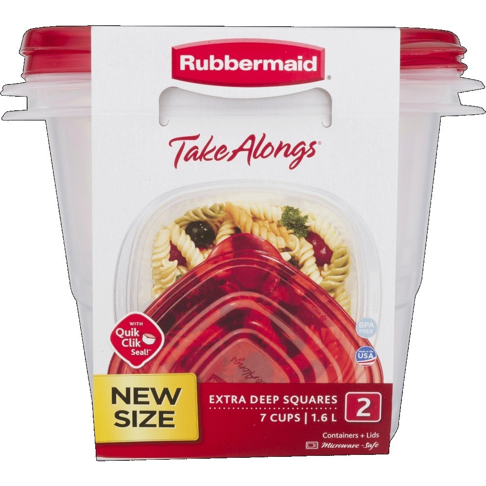 2-Pack 7-Cup Square Food Storage Containers with Lids Leakproof