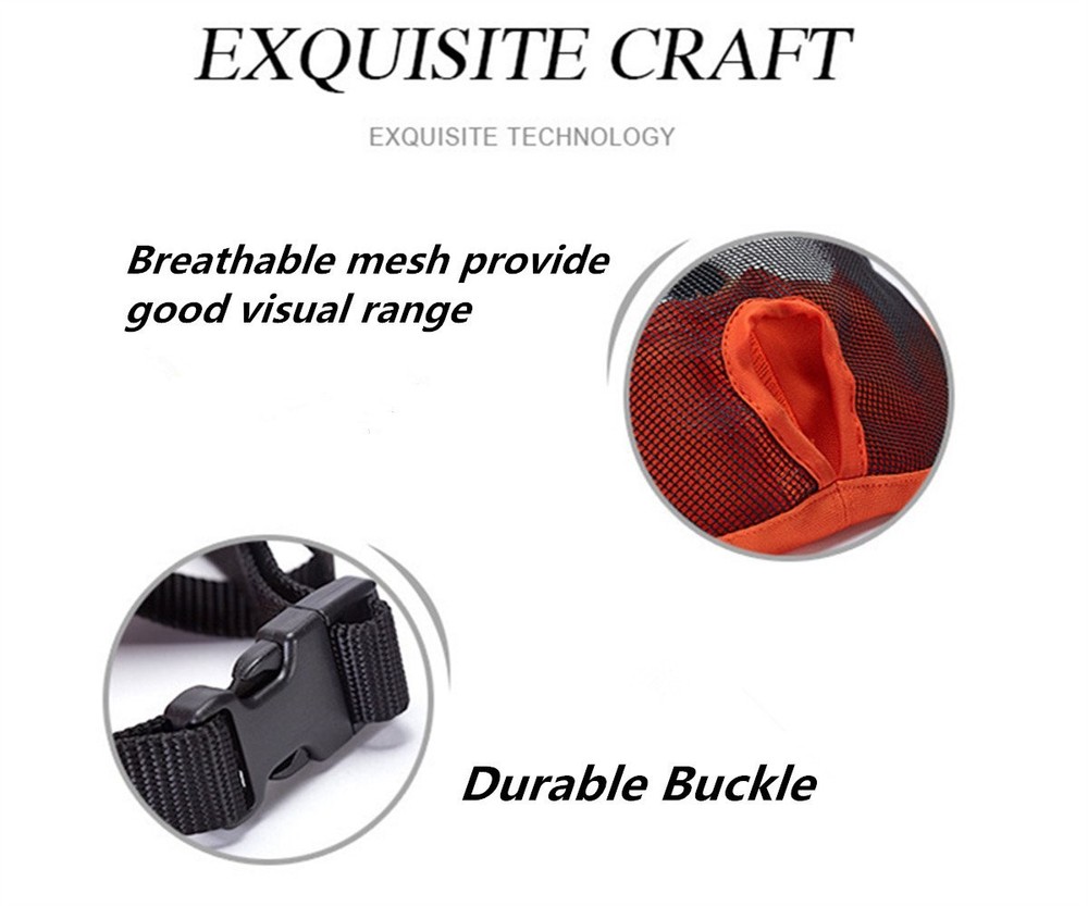 Short Snout Dog Muzzle- Adjustable Breathable Mesh Bulldog Muzzle for Biting ...