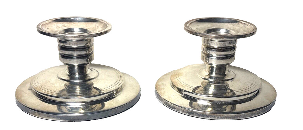 Pair (2) Norwegian 830 Slo  Weighted Candle Holders