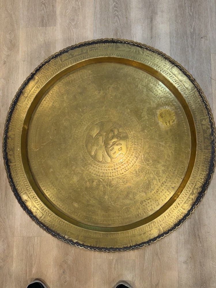 Brass Top MCM Folding Spider Leg Table