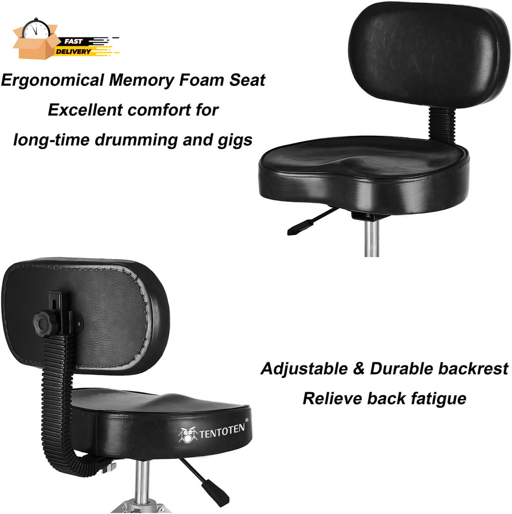 Drum Throne with Backrest Drum Chair, Portable Removable Drum Throne S