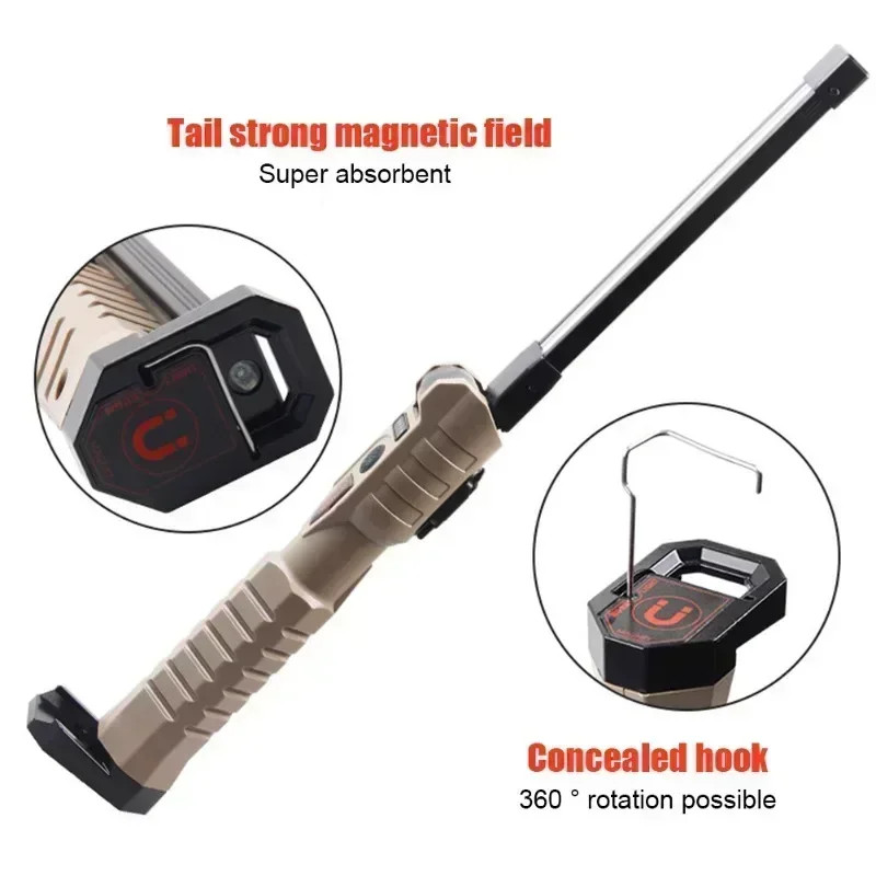 Folding COB XPE LED Work Light Flashlight USB Rechargeable SOS Torch