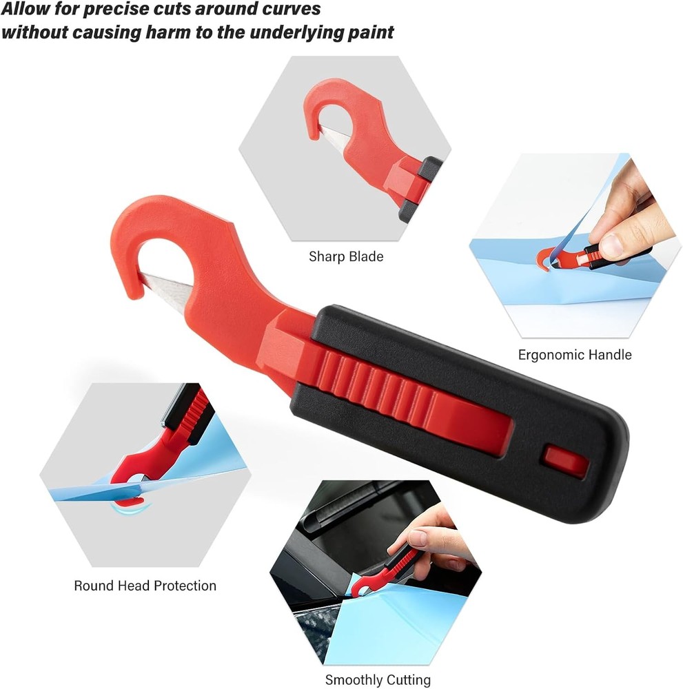 Precision vinyl wrap safety cutter tool