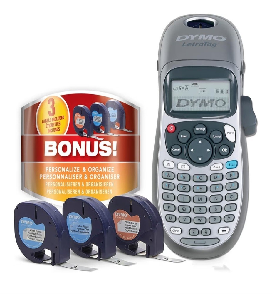 DYMO Portable Printer Handheld Label Maker Black Silver Letratag 100H+. SEALED