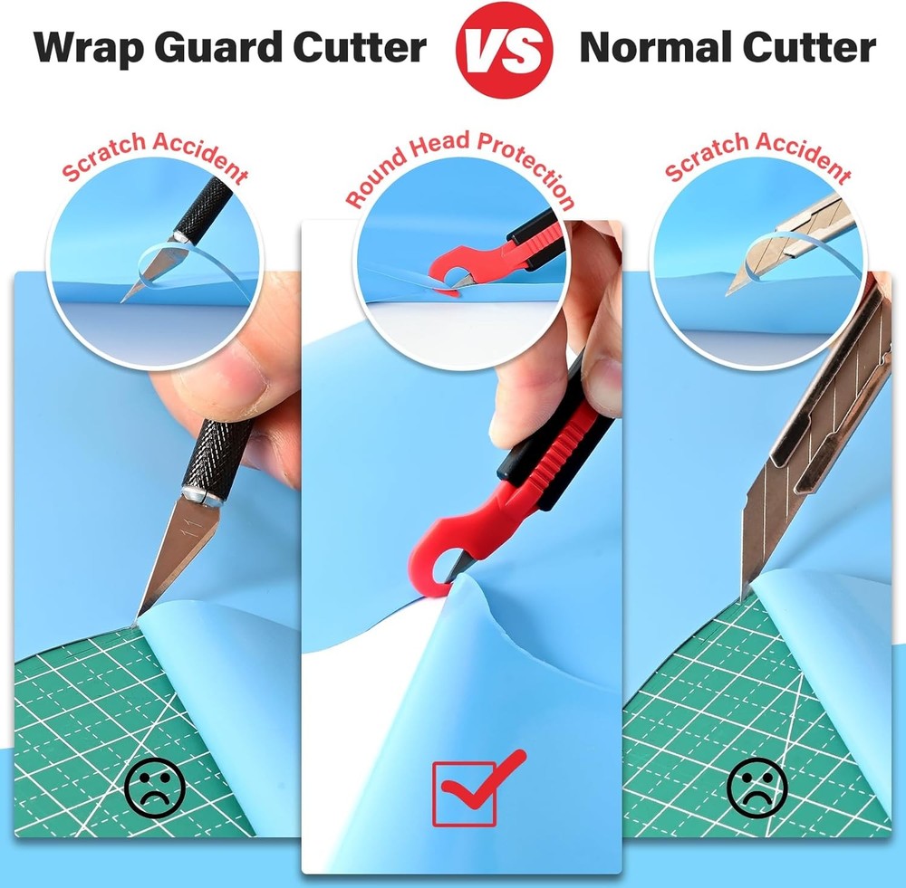 Precision vinyl wrap safety cutter tool