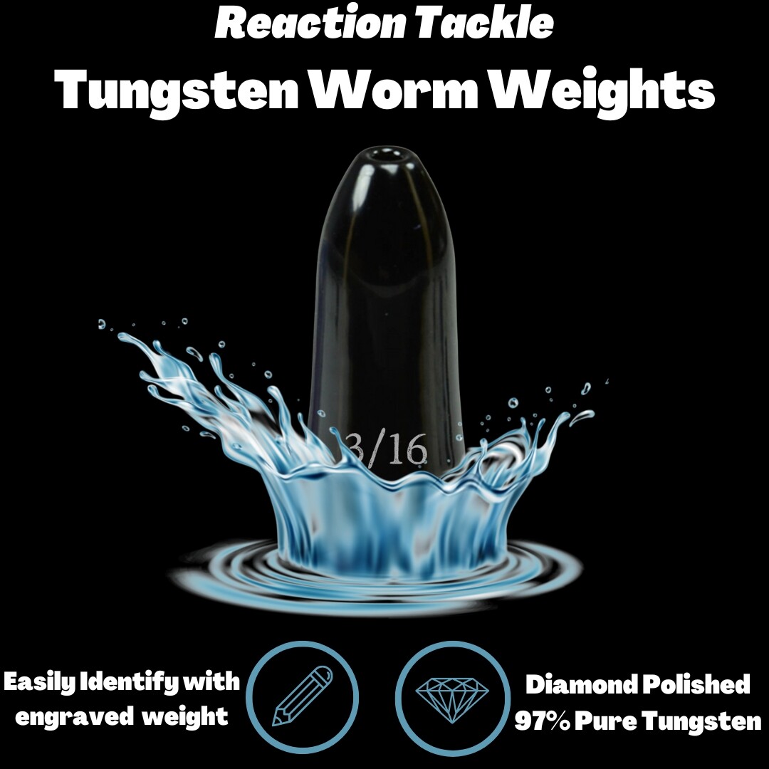 Reaction Tackle Tungsten Bulk Worm Weights Bullet Sinkers Various Colors / Sizes