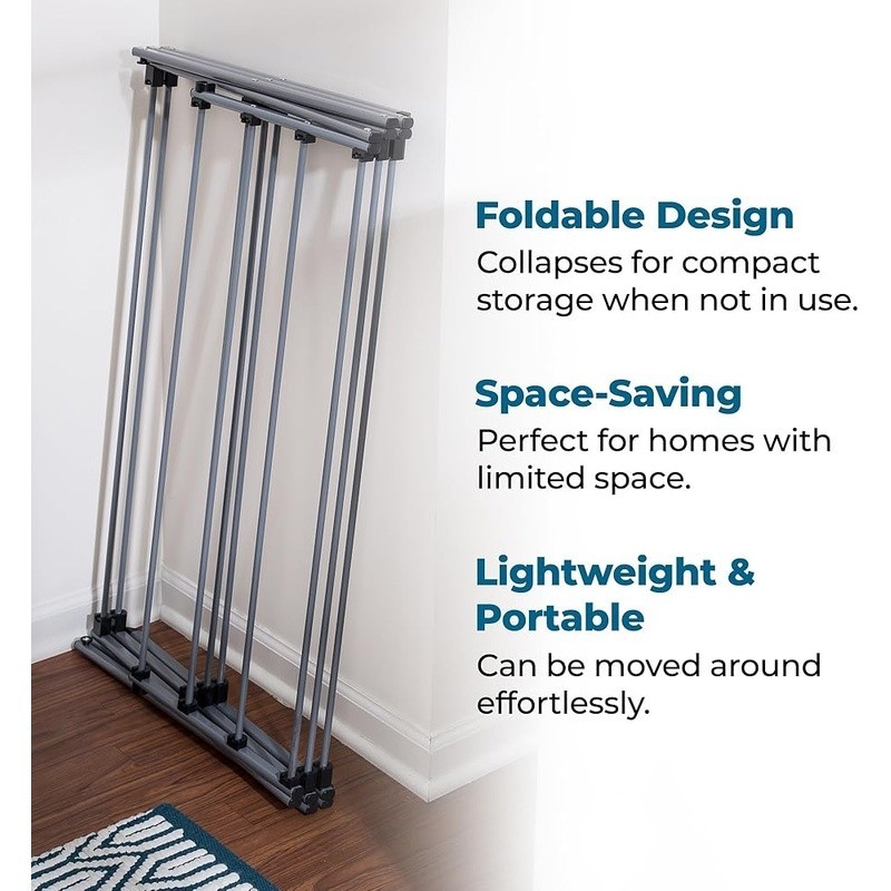 Portable Steel Laundry Drying Rack Space Saving Compact Line Drying Solution New