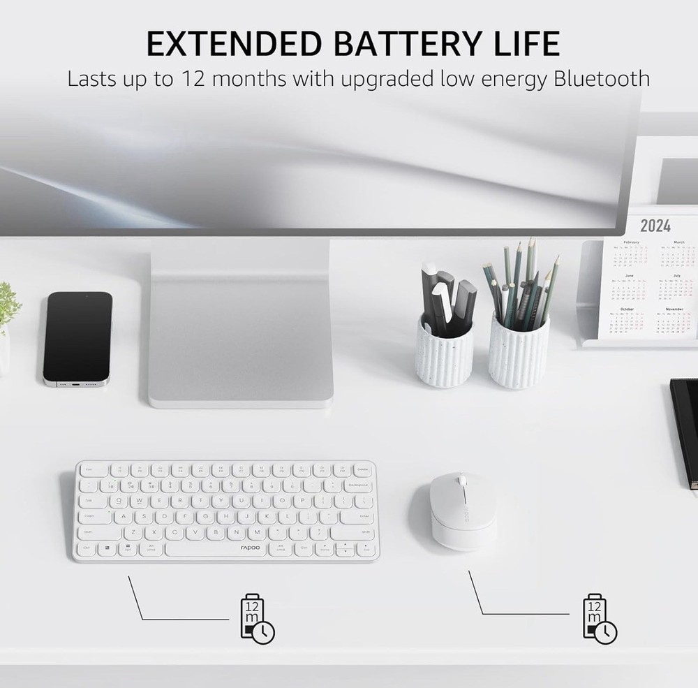 9010M Multi-Device Keyboard and Mouse Combo 2.4GHz Bluetooth Wireless