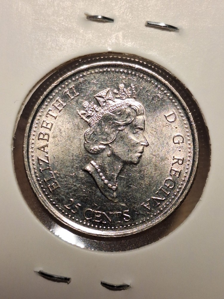2000 Canada 25 Cents Maple Leaf Entry Into The Third Millennium Special Design