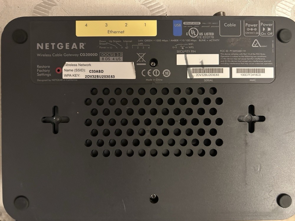 NETGEAR CG3000D Modem & Router