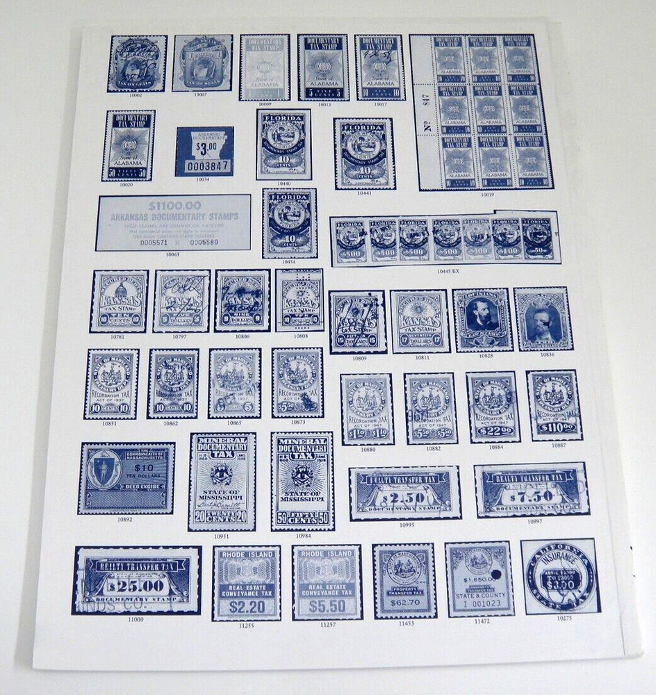 Nutmeg Stamp Sales Auction Catalog US State Documentary Stamps Hubbard Estate