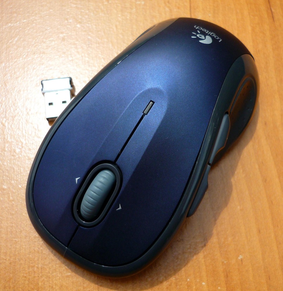 Logitech M510 Wireless LASER Mouse Metallic Blue & Light Gray +Unifying Receiver