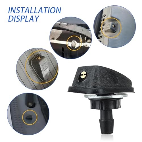 Pack-2 Car Windshield Wiper Nozzle, Single Outlet 360 Degree Adjustable Fan