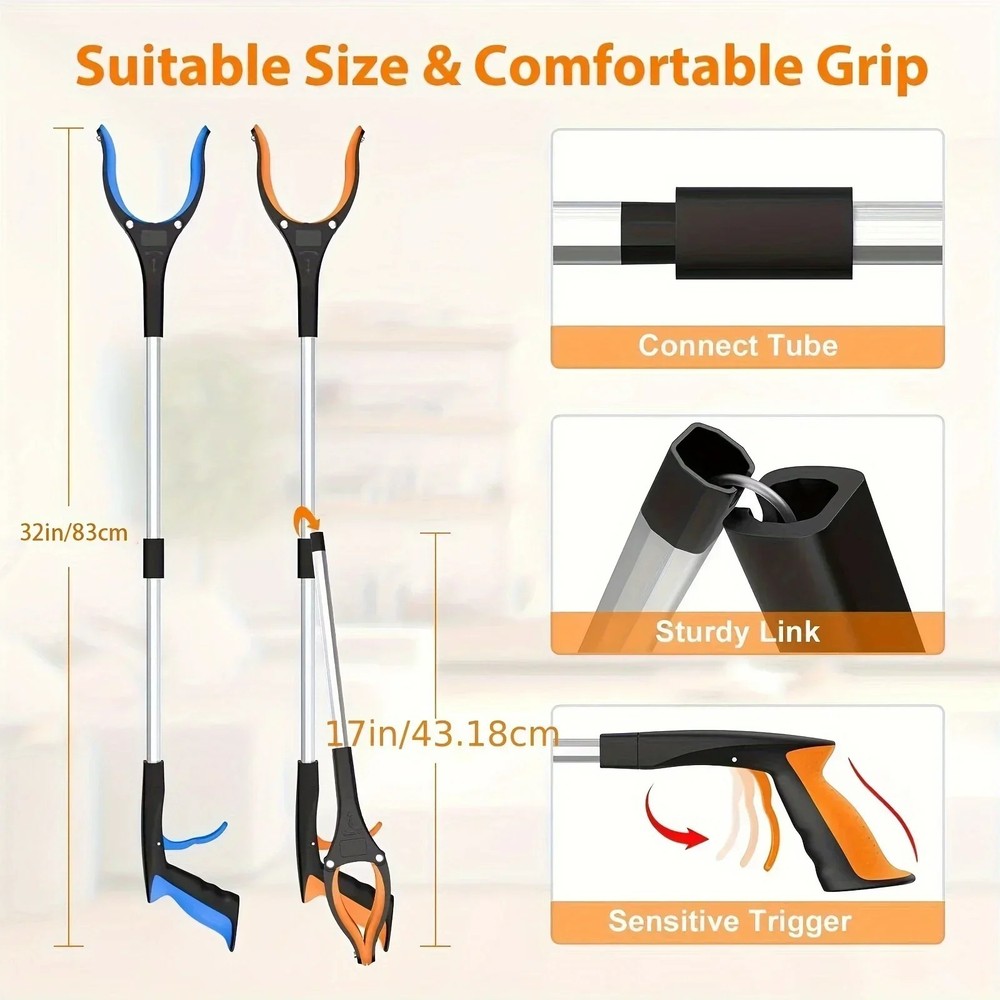 Foldable Gripper Extender Hand Tools Litter Picker Collapsible Garbage Grabber