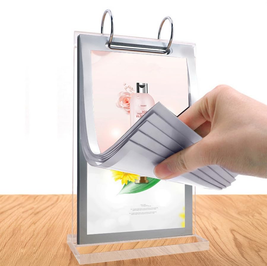 Clear Acrylic Sign HolderFrames Desktop Double Display Holder T Type Menu Hol...