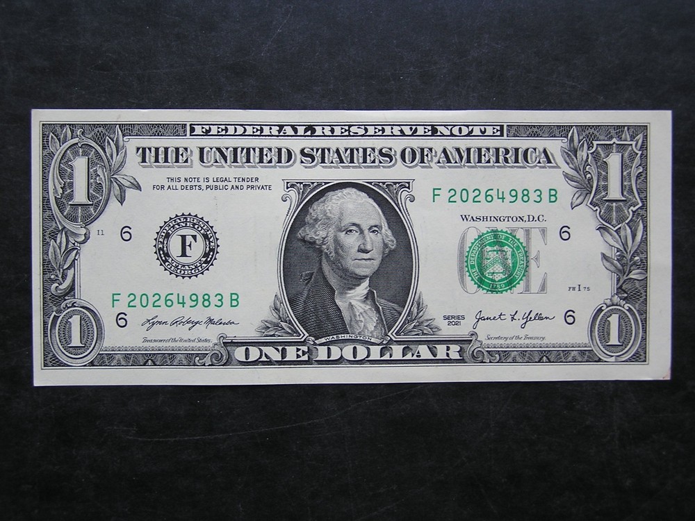 2 2021 $1 Dollar Bill Miscut Misaligned Error Notes One is also a Broken Ladder