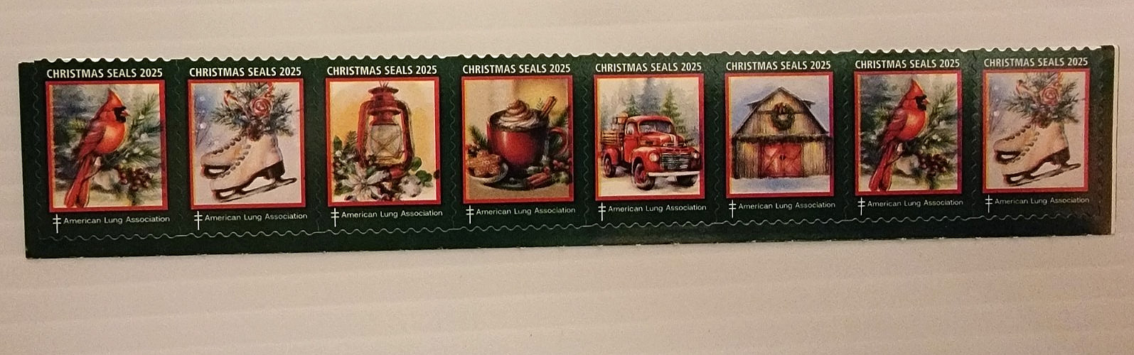 2025 Christmas Seals Complete set of  6 different strip 0f 8 MNH OG #032 Read