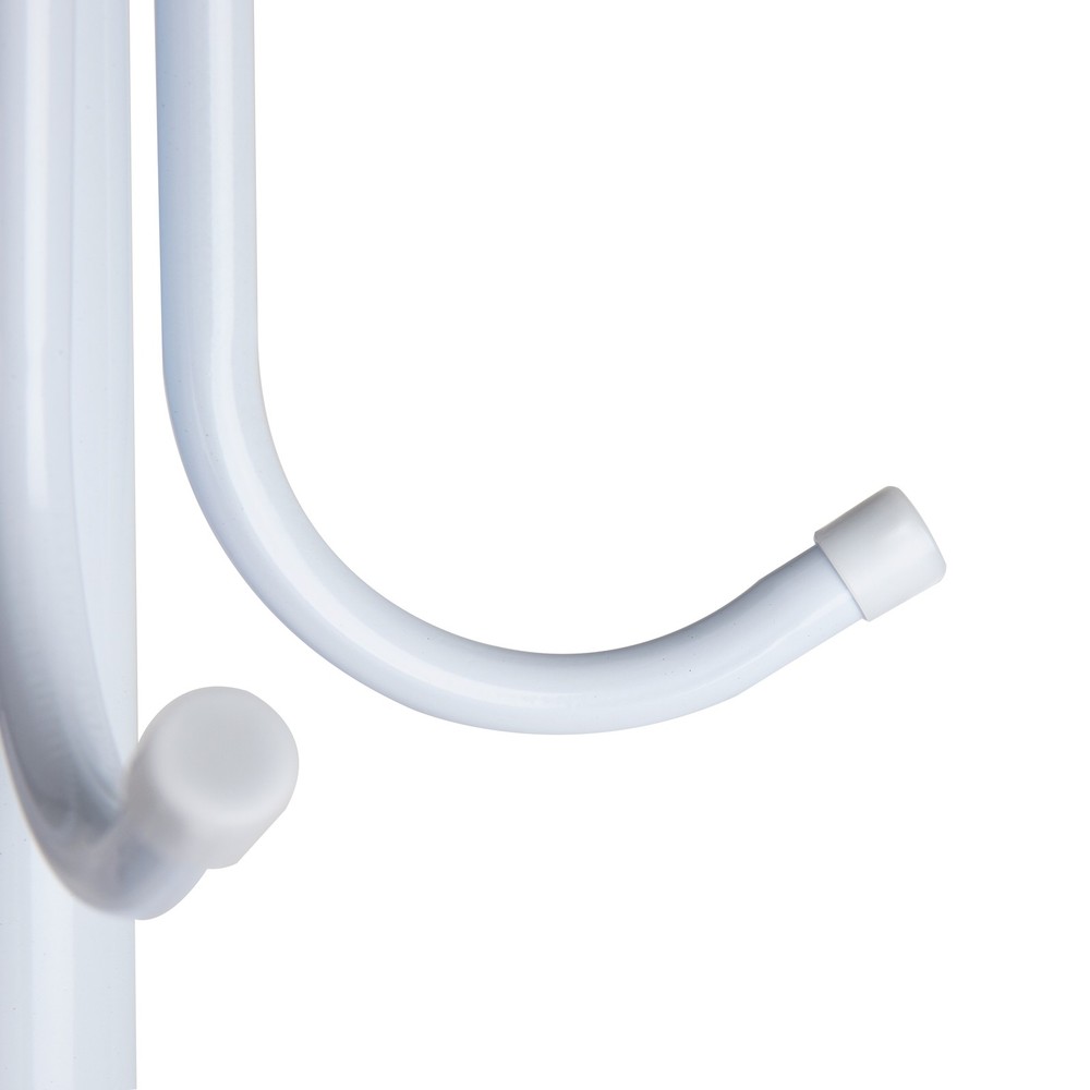 Mind Reader White MetalCoatRackFreestandingMulti HookOrganizerforOffice Entryway