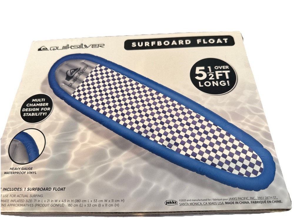 Quiksilver Checkers Surfboard Float 5'11" Length NEW