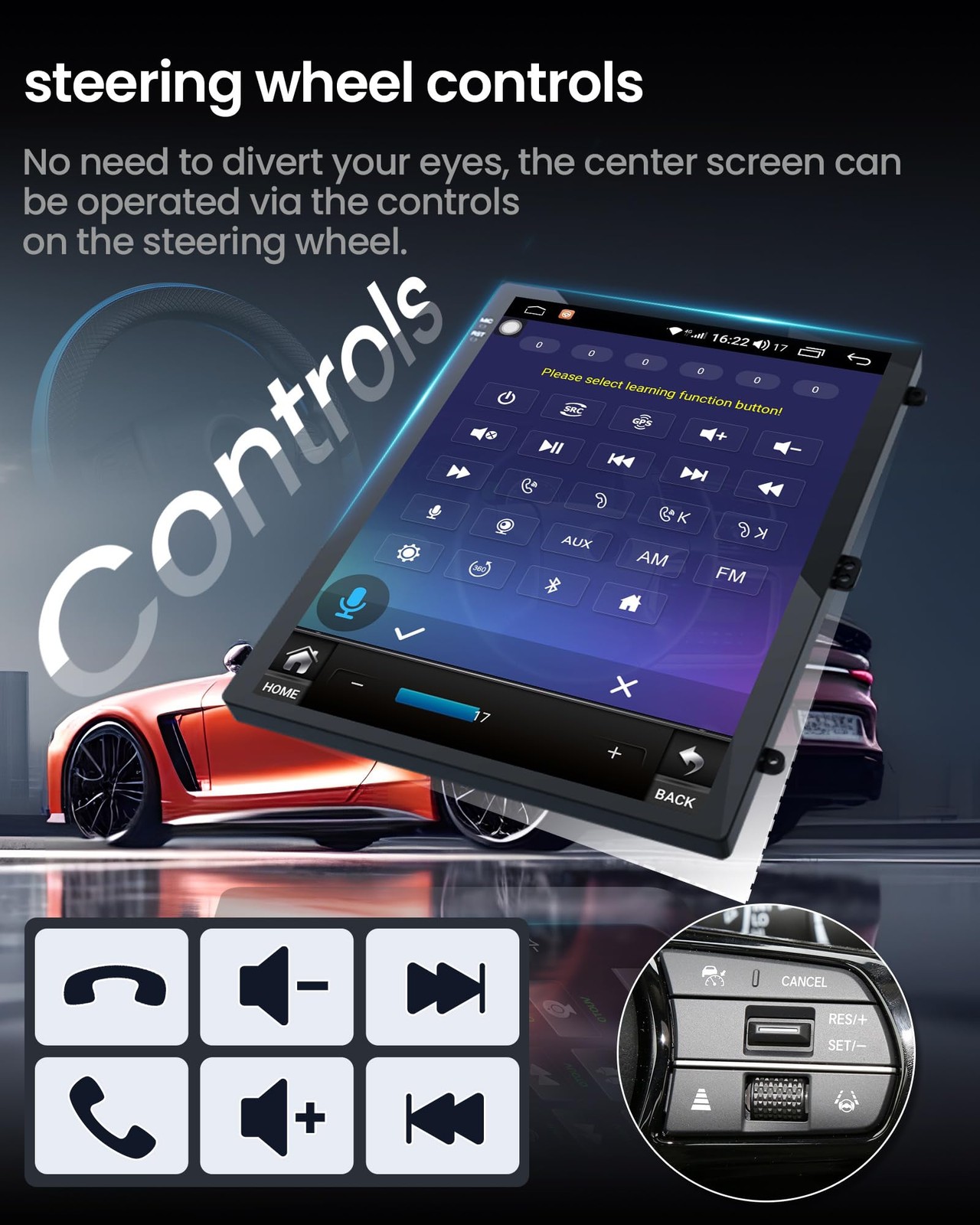 4+64G Car Radio Stereo Carplay Android 13 for Cadillac ATS XTS SRX CTS 2013-2018