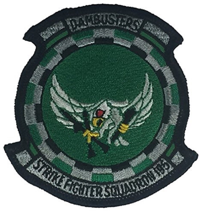 USN NAVY STRIKE FIGHTER SQUADRON VFA-195 DAMBUSTERS PATCH VETERAN FIXED WING