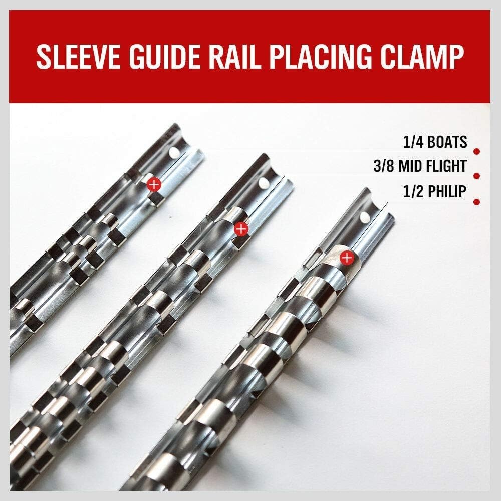 Socket Organizer Set, 3-Piece Metal Socket Holders/Socket Sliding Rail, 1/4-I...