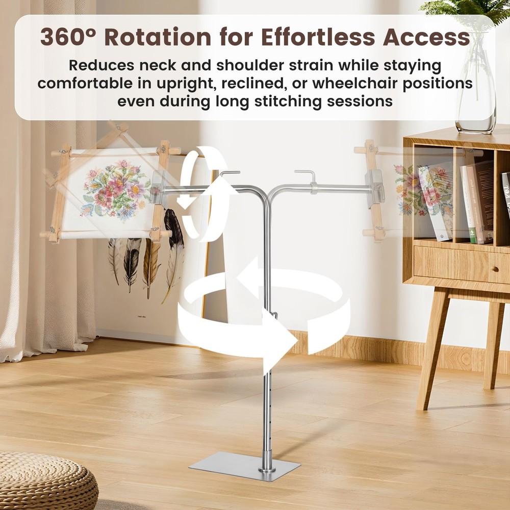 Workstand with Side Clamp for Lowery Stands, 360° Adjustable Needlepoint St