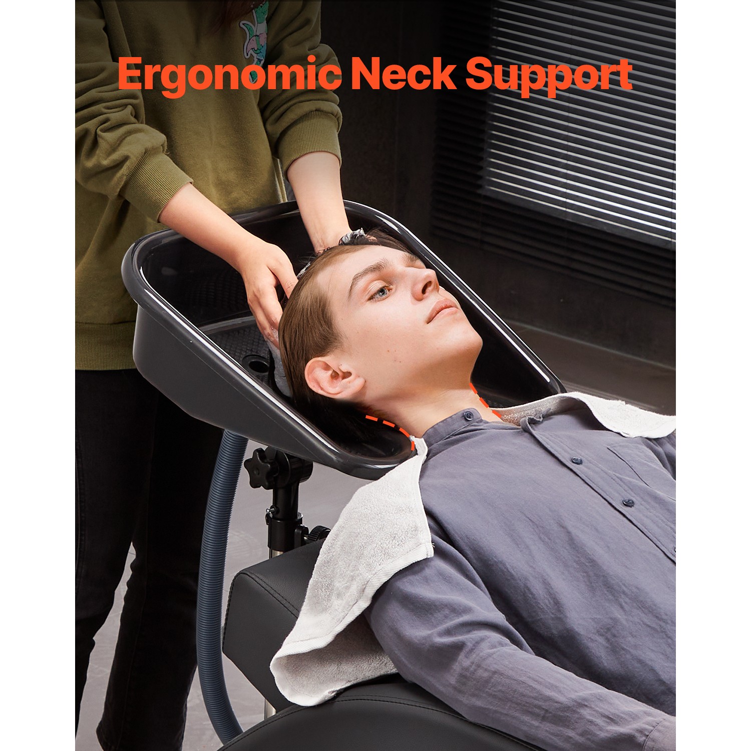 Uimoso Portable Shampoo Bowl Adjustable Height &Drain Hose for Salon or Home Use