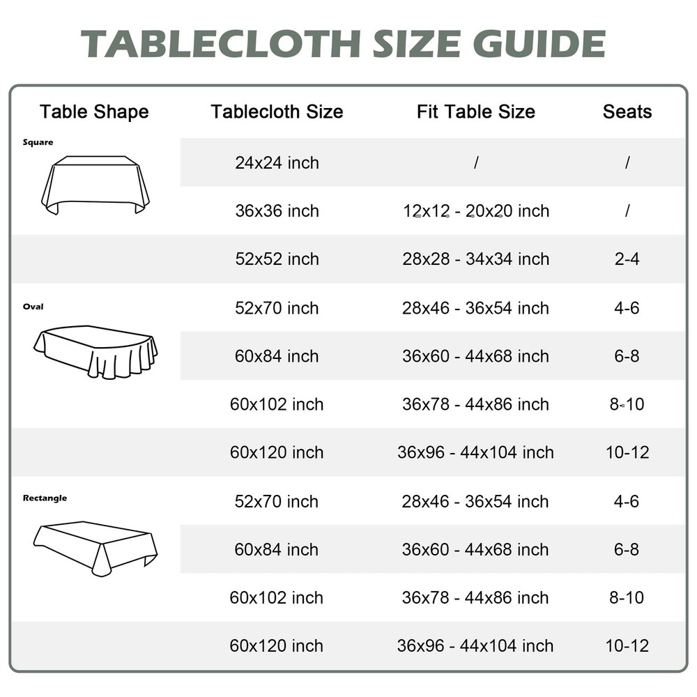 Oval Tablecloth 60 x 84 Inch Washable Polyester Table Cloth Solid Black Heavy...