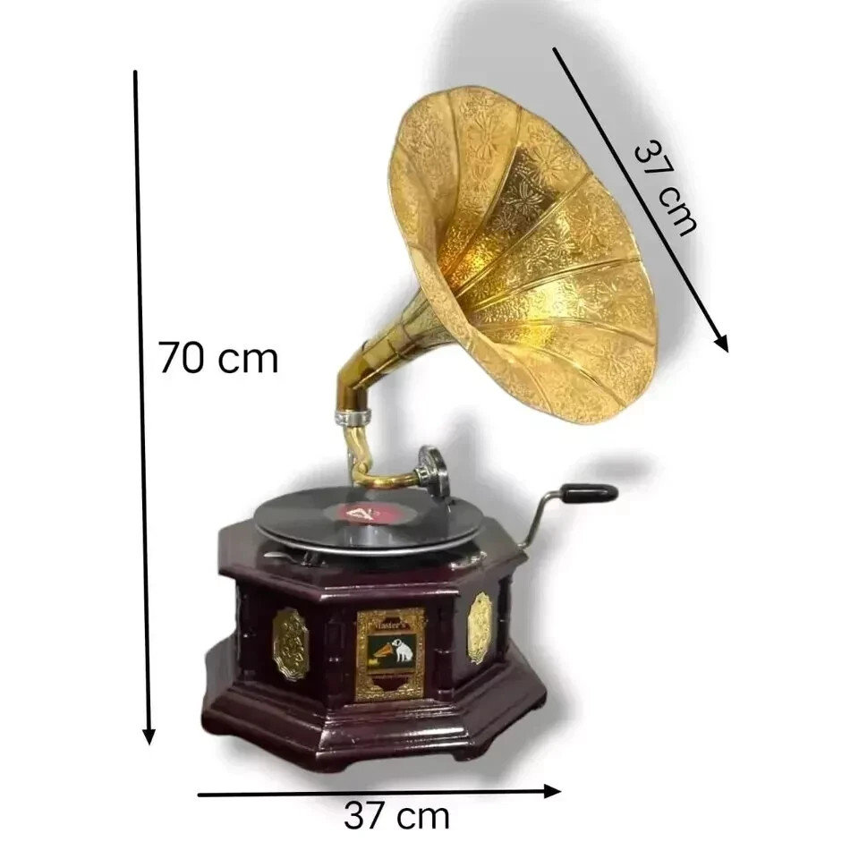 Antique HMV Gramophone Fully Functional Working Phonograph, win-up record player