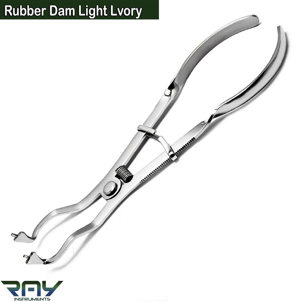 Rubber Dam Intsruments Anisworth Punch Hole Forceps Clamps Lvory Frame Medium
