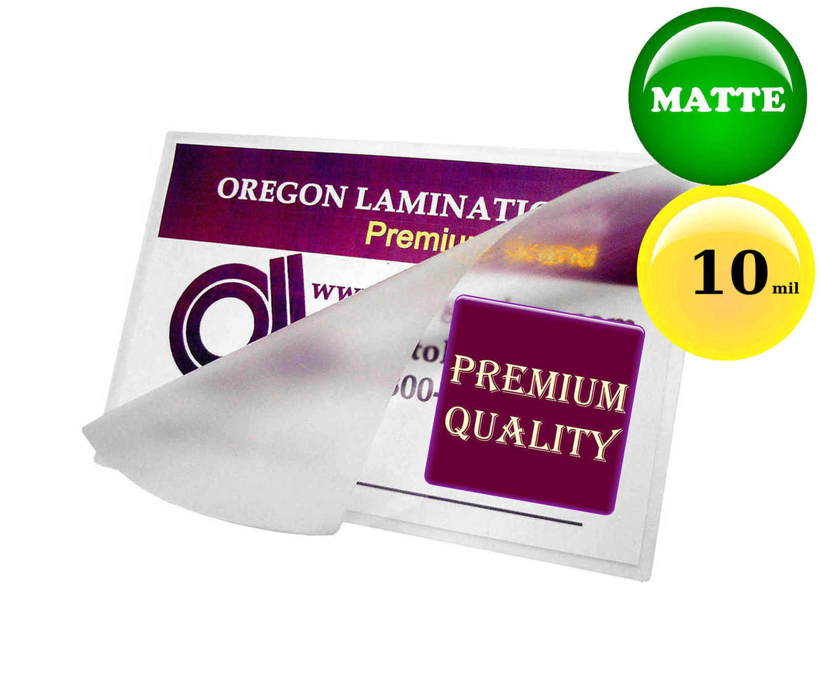 10 Mil MATTE Hot Laminating Pouches Drivers License 2-3/8 x 3-5/8 (100/pack)