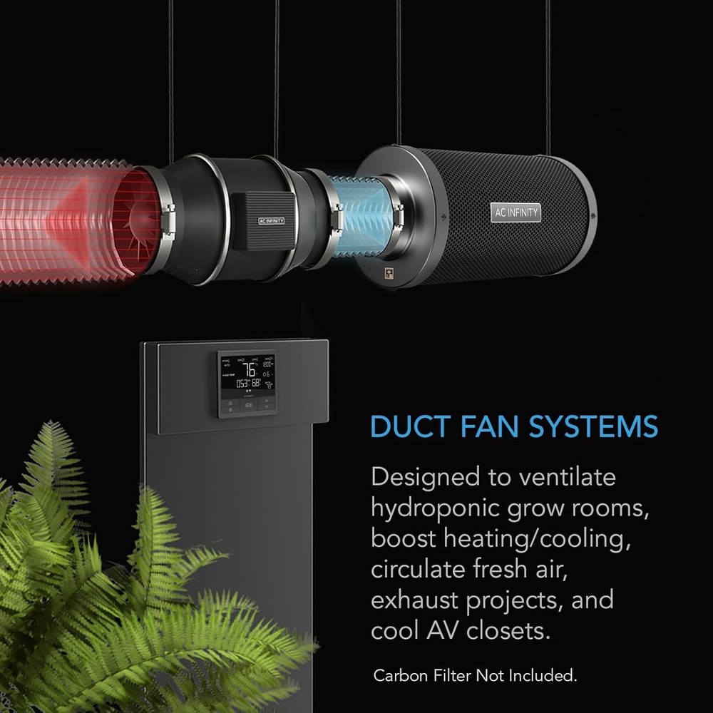 CLOUDLINE PRO T4 4-inch WiFi-Enabled Inline Duct Fan with App Control