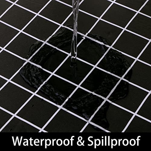 Rectangle Vinyl Table Cloth 30x72, Waterproof 72" x 30" (Rectangular) Black