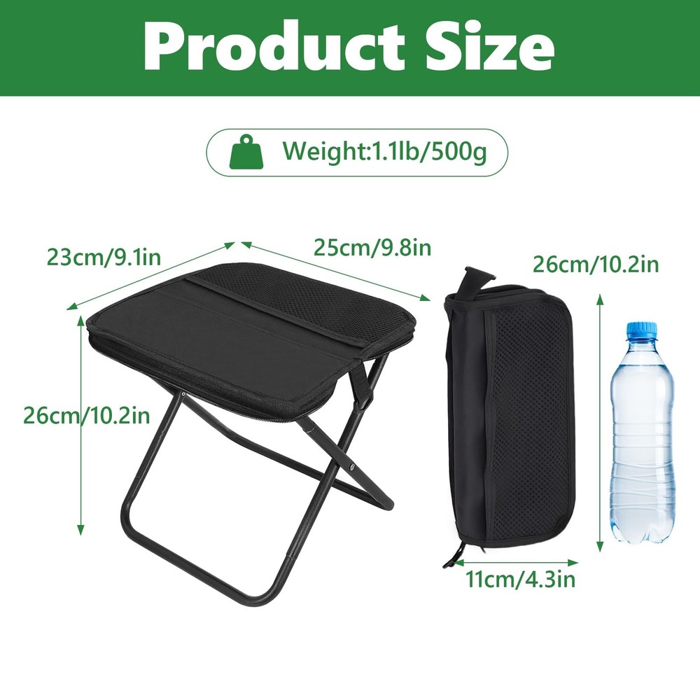 Folding Camping Stool - Lightweight Portable Collapsible Stool Compact Foldab...