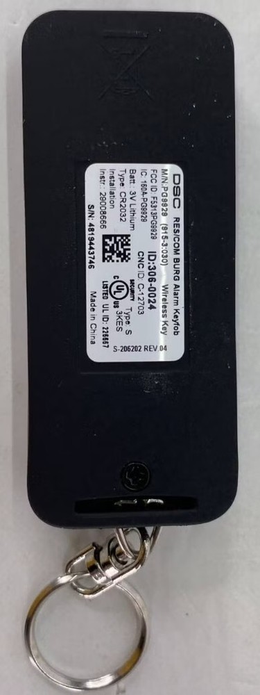 DSC PowerG PG9929 Wireless 4-Button Key with Panic Button NEW