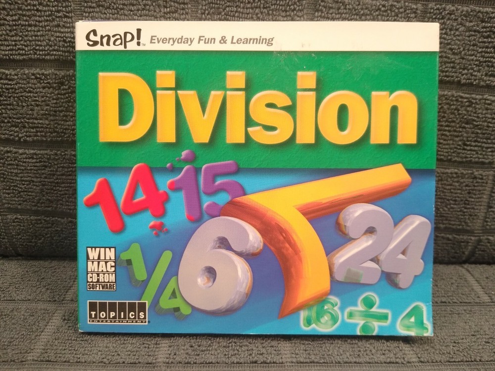 Snap! Division (Windows/MAC) Learning Software BRAND NEW (Windows 95/XP/Mac 8.5)