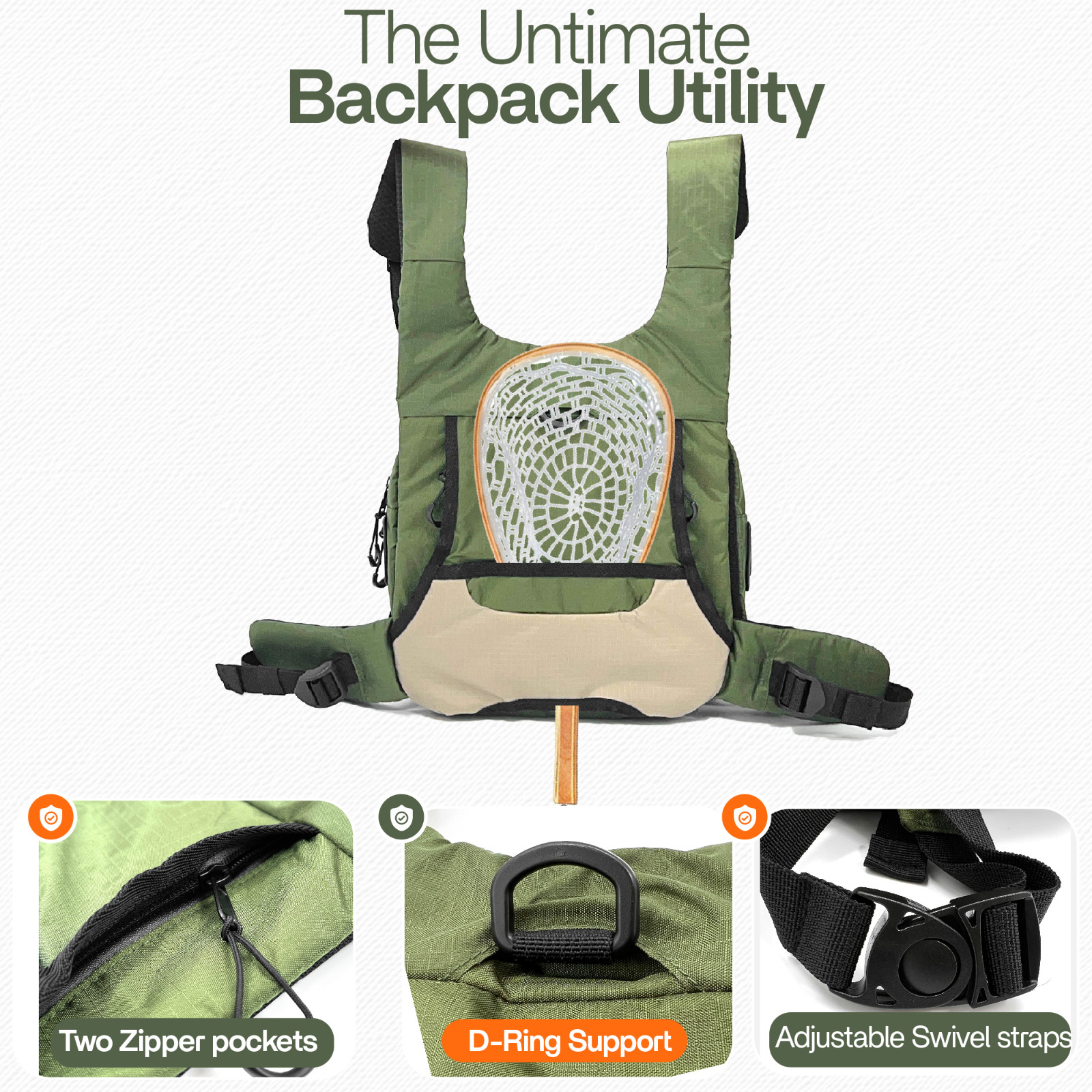 Whitewater Fly Fishing Chest Pack-Versatile Chest Bag with Magnetic Front Pocket