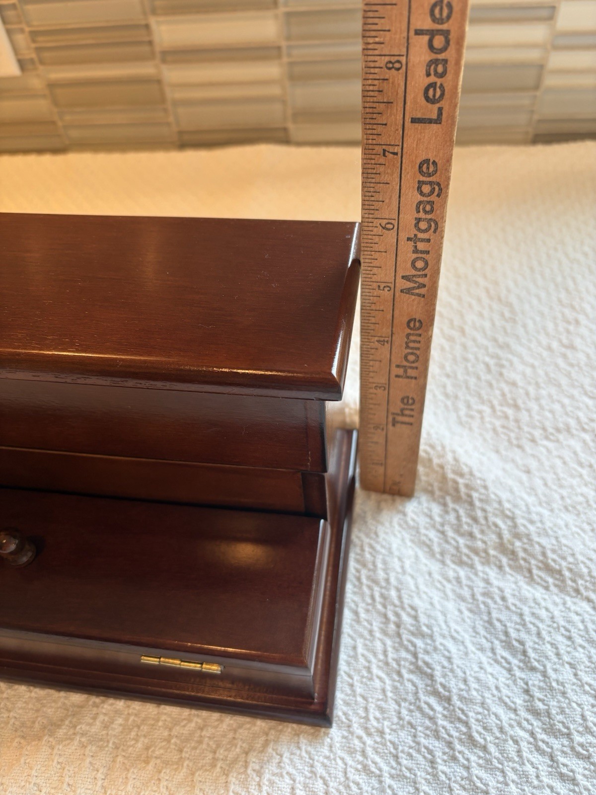 The Bombay Company Letter Desk Organizer Solid Wood Mahogany Hinged Vintage